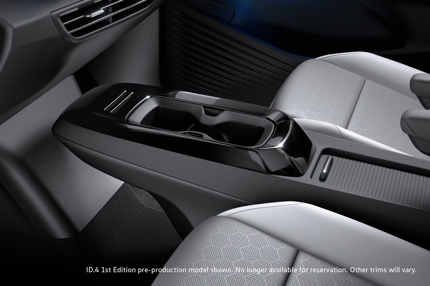 The ID.4 center console and cup holders