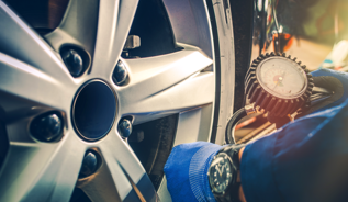 Checking tire pressure